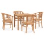 Set da Pranzo da Giardino 5 pz in Legno Massello di Teak