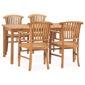 Set da Pranzo da Giardino 5 pz in Legno Massello di Teak