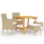 Set Mobili da Pranzo per Giardino 5 pz Beige