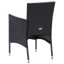 Set da Pranzo per Giardino 7 pz con Cuscini Polyrattan Nero