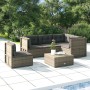 Set Divani da Giardino 5 pz con Cuscini in Polyrattan Grigio