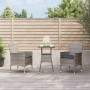 Set Bistrò da Giardino 3 pz con Cuscini in Polyrattan Grigio