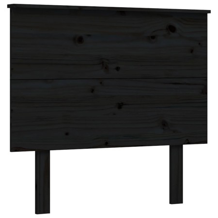 Giroletto con Testiera Nero 90x200 cm in Legno Massello