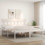 Letto per Anziani con Testiera Bianco 200x200 cm Legno Massello