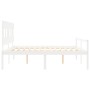 Letto per Anziani con Testiera Bianco 200x200 cm Legno Massello