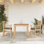 Set da Pranzo per Giardino 3 pz in Legno Massello di Teak