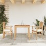 Set da Pranzo per Giardino 3 pz in Legno Massello di Teak