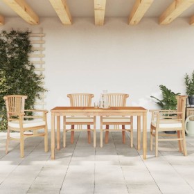 Set da Pranzo per Giardino 5 pz in Legno Massello di Teak