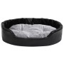 Lettino per Cani Nero e Grigio 90x79x20 cm Peluche e Similpelle