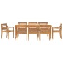 Set da Pranzo per Giardino 9 pz in Legno Massello di Teak