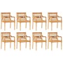 Set da Pranzo per Giardino 9 pz in Legno Massello di Teak