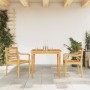 Set da Pranzo per Giardino 3 pz in Legno Massello di Teak