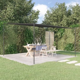 Gazebo Antracite 4x4 m 180 g/m² Tessuto e Acciaio