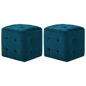 Pouf 2 pz Blu 30x30x30 cm in Velluto