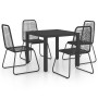 Set da Pranzo da Giardino 5 pz in Rattan PVC Nero