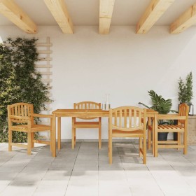 Set da Pranzo per Giardino 5 pz in Legno Massello di Teak