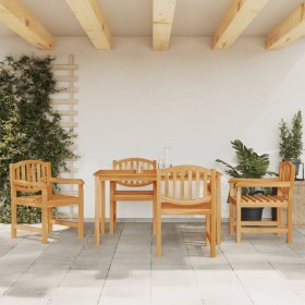 Set da Pranzo per Giardino 5 pz in Legno Massello di Teak