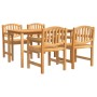 Set da Pranzo per Giardino 5 pz in Legno Massello di Teak