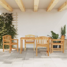 Set da Pranzo per Giardino 5 pz in Legno Massello di Teak