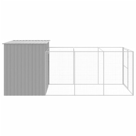 Casetta Cani Corsa Grigio Chiaro 214x457x181 cm Acciaio Zincato