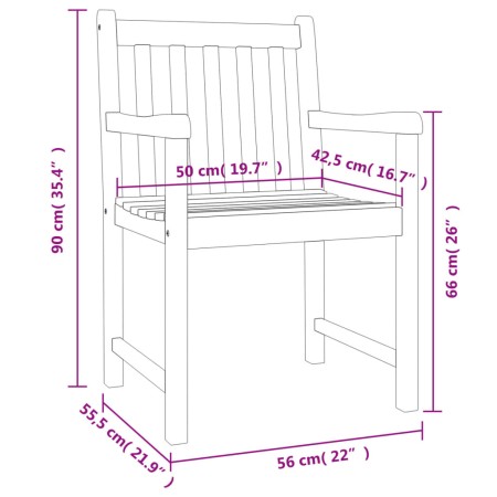 Set da Pranzo da Giardino 7 pz in Legno Massello di Acacia