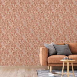 DUTCH WALLCOVERINGS Carta da Parati Mae Arancione e Beige