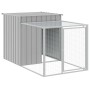 Pollaio Area Corsa Grigio Chiaro 110x405x110 cm Acciaio Zincato