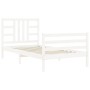 Giroletto con Testiera Bianco 90x200 cm in Legno Massello