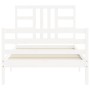 Giroletto con Testiera Bianco 90x200 cm in Legno Massello
