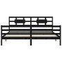 Giroletto con Testiera Nero 200x200 cm in Legno Massello