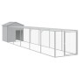 Pollaio Area Corsa Grigio Chiaro 117x609x123 cm Acciaio Zincato