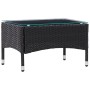 Set Divani da Giardino 2 pz con Cuscino in Polyrattan Nero