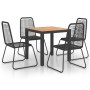 Set da Pranzo da Giardino 5 pz in Rattan PVC Nero e Marrone