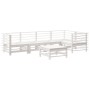 Set Salotto da Giardino 6 pz Bianco in Legno Massello di Pino