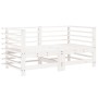 Set Salotto da Giardino 6 pz Bianco in Legno Massello di Pino