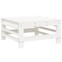 Set Salotto da Giardino 6 pz Bianco in Legno Massello di Pino