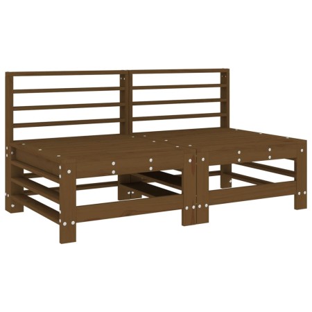 Set Salotto da Giardino 4 pz Miele in Legno Massello di Pino