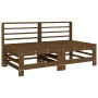 Set Salotto da Giardino 4 pz Miele in Legno Massello di Pino