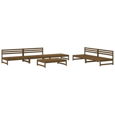 Set Salotto da Giardino 6 pz Miele in Legno Massello di Pino