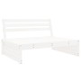 Set Salotto da Giardino 4 pz Bianco in Legno Massello di Pino