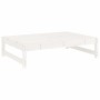 Set Salotto da Giardino 6 pz Bianco in Legno Massello di Pino