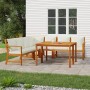 Set da Pranzo Giardino 7pz con Cuscini Legno Massello di Acacia