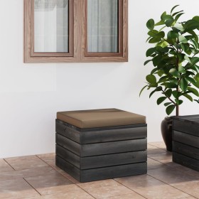 Pouf da Giardino su Pallet con Cuscino Talpa in Legno di Pino