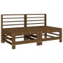 Set Salotto da Giardino 7 pz Miele in Legno Massello di Pino