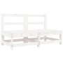 Set Salotto da Giardino 6 pz Bianco in Legno Massello di Pino