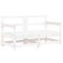 Set Salotto da Giardino 6 pz Bianco in Legno Massello di Pino