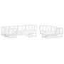 Set Salotto da Giardino 10 pz Bianco in Legno Massello di Pino