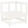 Set Salotto da Giardino 10 pz Bianco in Legno Massello di Pino