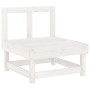 Set Salotto da Giardino 10 pz Bianco in Legno Massello di Pino