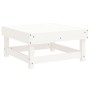 Set Salotto da Giardino 10 pz Bianco in Legno Massello di Pino